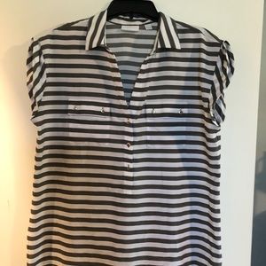 Grey and white blouse